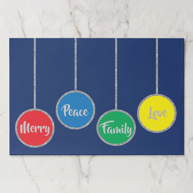 Christmas Tearaway Placemat Pad/Tree Ornaments (Front)