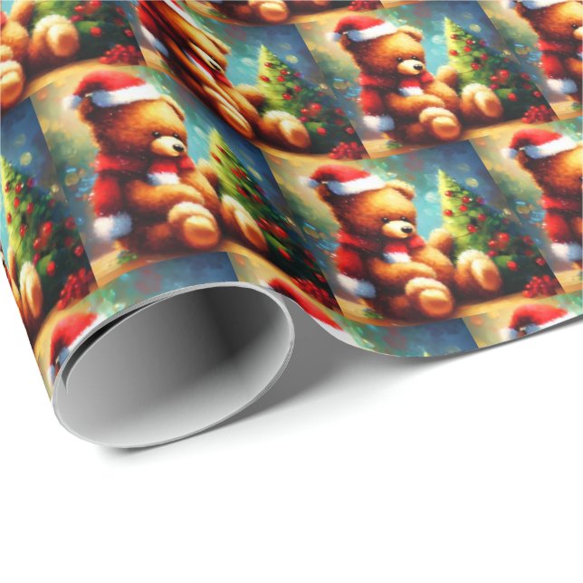 Christmas Teddy Bear 1 Wrapping Paper (Roll Corner)