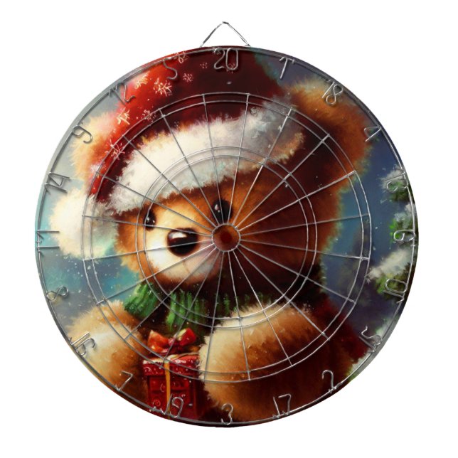 Christmas Teddy Bear (2) Dart Board (Front)