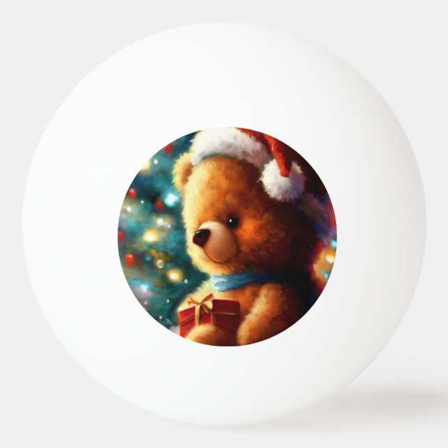 Christmas Teddy Bear (3) Ping Pong Ball (Front)