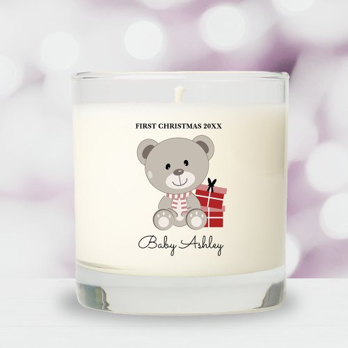 Christmas Teddy Bear and Presents Red Scented Candle