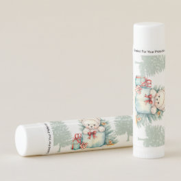 Christmas Teddy Bear Baby Shower Lip Balm