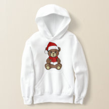 Christmas Teddy Bear Girl's Hoodie