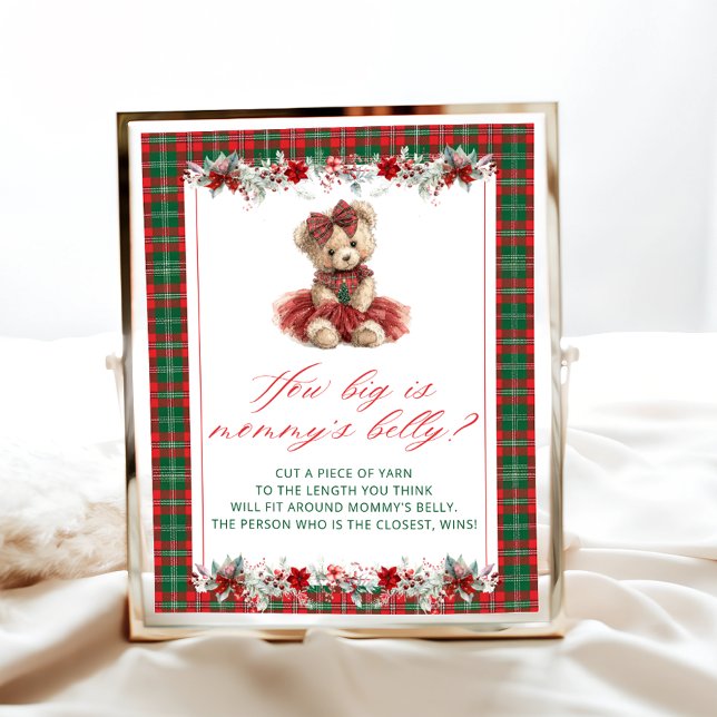 Christmas Teddy Bear How Big is Mommy's Belly Poster (Creator Uploaded)