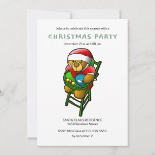 Christmas Teddy Bear Invitation