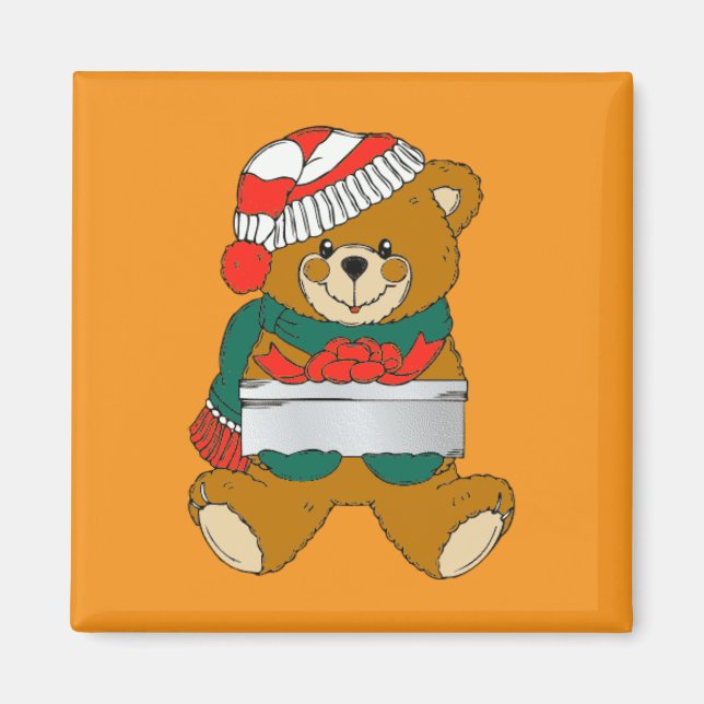 Christmas Teddy Bear Magnet (Front)