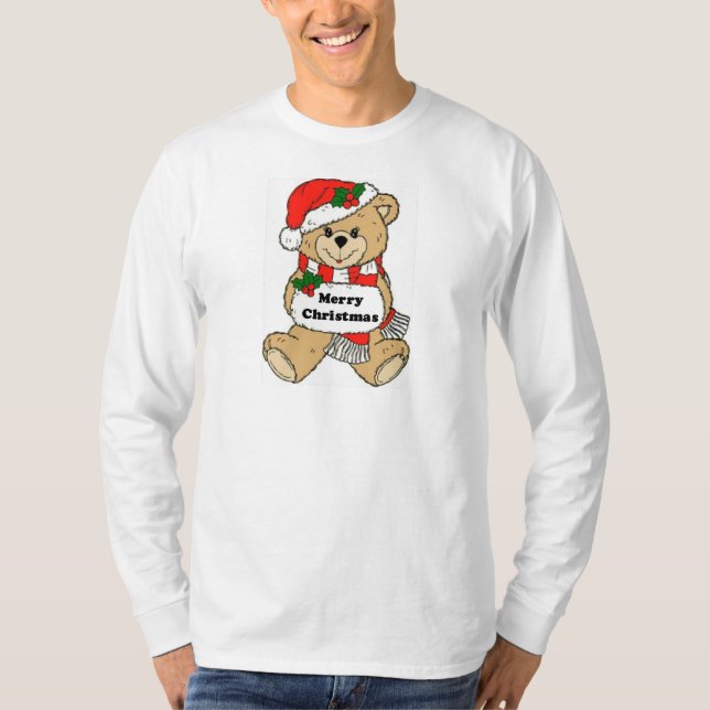 Christmas Teddy Bear Message T-Shirt (Front)