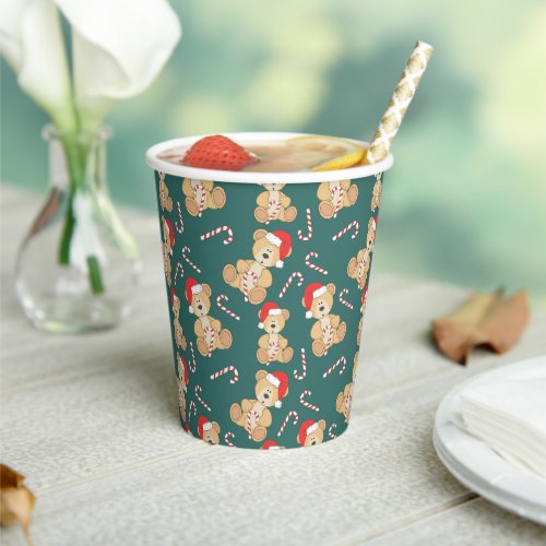 Christmas Teddy Bear Paper Cups