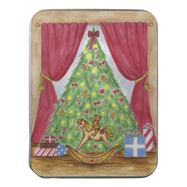 Christmas Teddy Bear Puzzle Tin Gift (Lid Vertical)