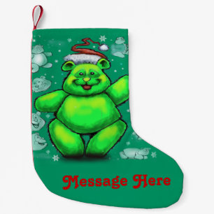 Christmas Teddy Bear Small Christmas Stocking