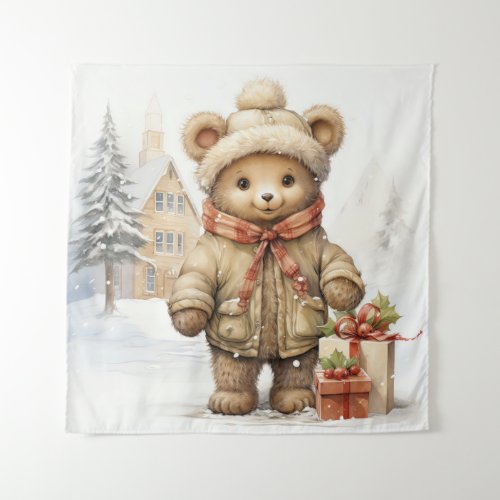 Christmas Teddy Bear Tapestry