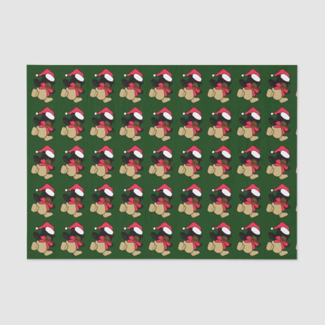 Christmas Teddy Bear Tissue Paper (Front)