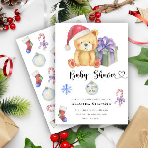Christmas Teddy Bear Winter Baby shower Invitation