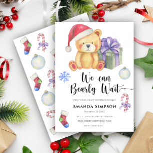 Christmas Teddy Bear Winter Baby shower Invitation