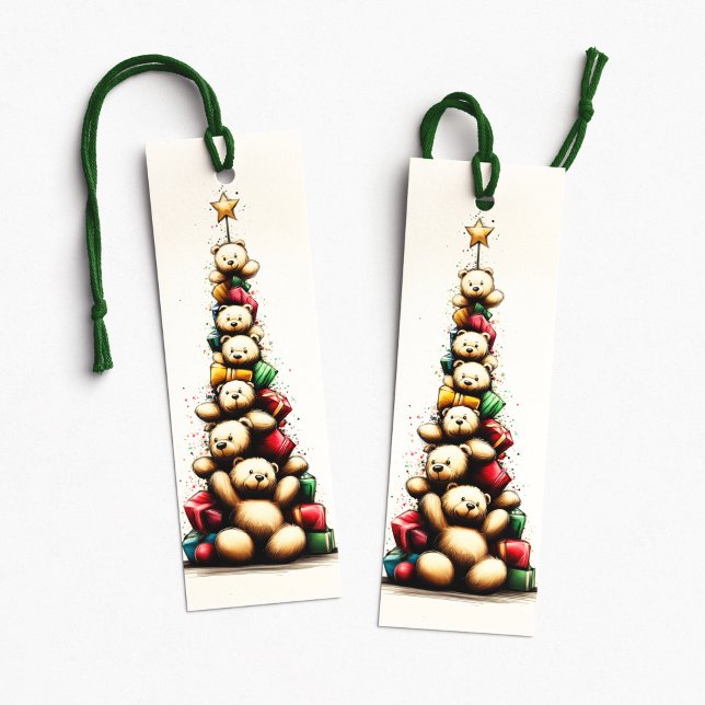 Christmas Teddy Bears Tree Holiday Bookmark (Christmas Teddy Bears Tree Holiday Bookmark)