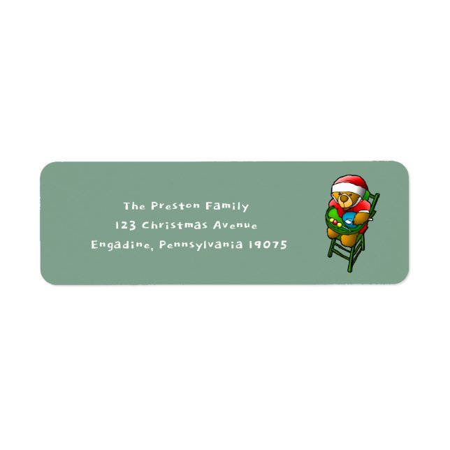 Christmas Teddy Label (Front)