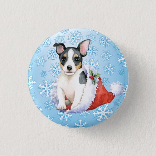 Christmas Teddy Roosevelt Terrier Button