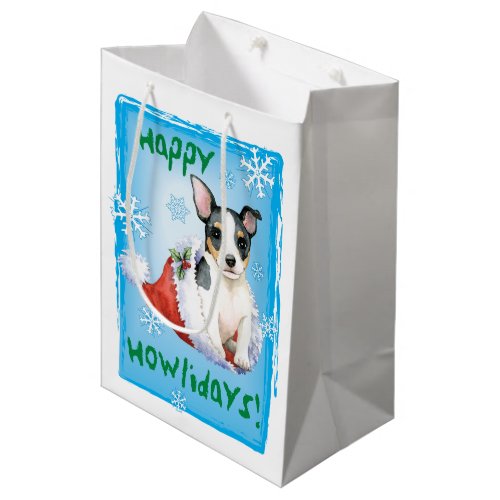 Christmas Teddy Roosevelt Terrier Medium Gift Bag