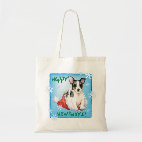 Christmas Teddy Roosevelt Terrier Tote Bag