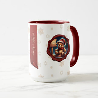 Christmas Teddy Sign Personalized Banner White Mug