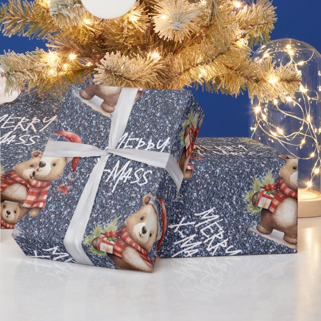 Christmas teddy  wrapping paper (Holidays)