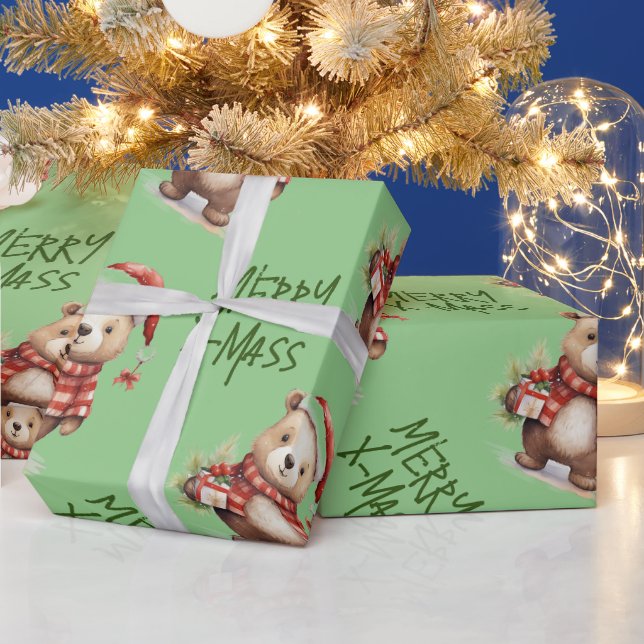 Christmas teddy  wrapping paper (Holidays)