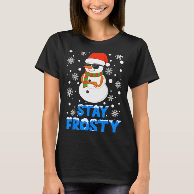 Christmas Tee Funny Frosty Xmas Cool Snowman Women (Front)