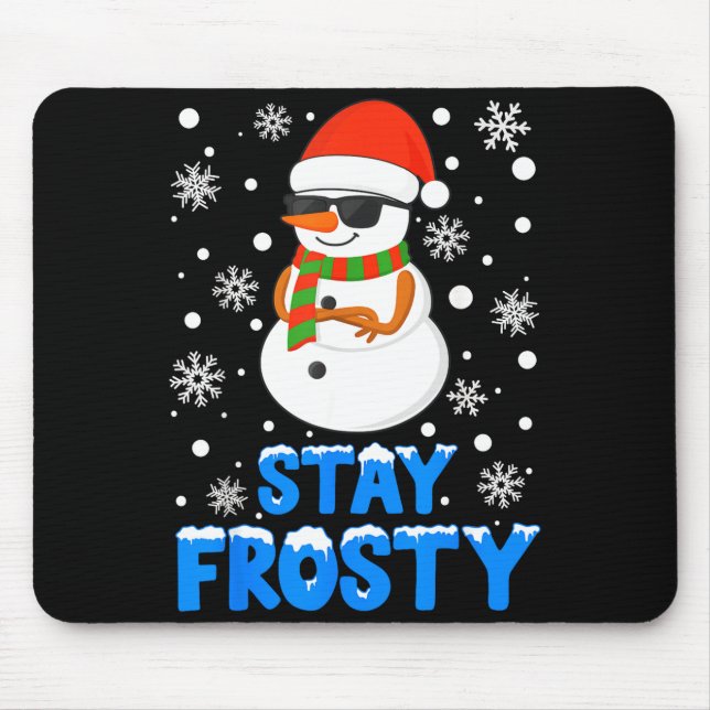 Christmas Tee Funny Frosty Xmas Cool Snowman Women Mouse Pad (Front)