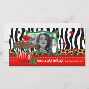 Christmas Template Cute Cupcake Zebra Leopard 2