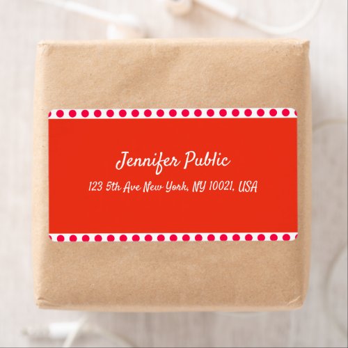 Christmas Template Handwritten Red White Shipping Label
