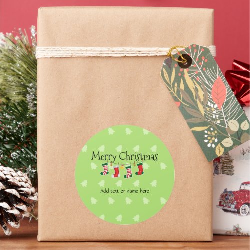 Christmas TEMPLATE to personalize Classic Round Sticker