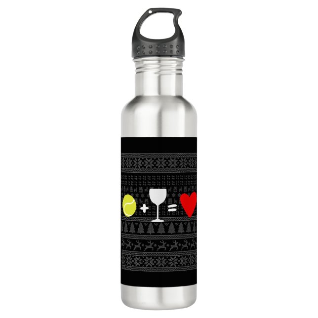 Christmas Tennis 16 Stainless Steel Water Bottle (Front)