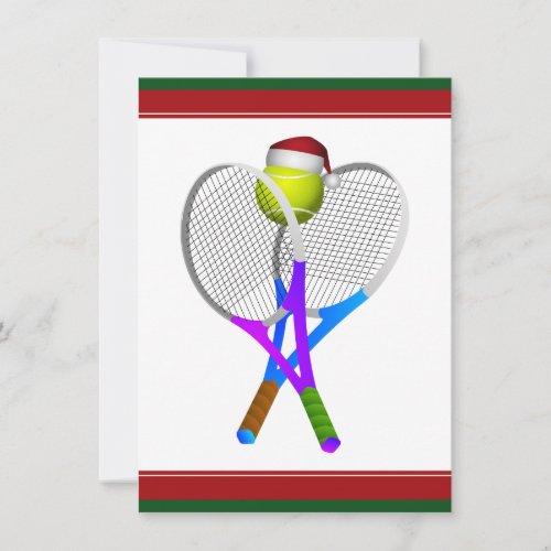 Christmas Tennis Ball and Rackets Invitation