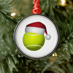 Christmas Tennis Ball Metal Ornament