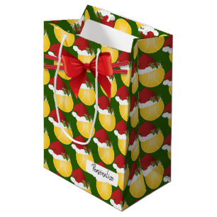 Christmas Tennis Ball Pattern Medium Gift Bag
