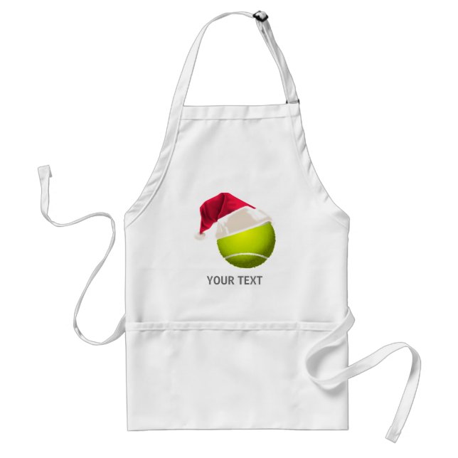 Christmas Tennis Ball Santa Hat Adult Apron (Front)