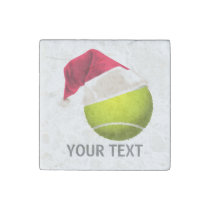 Christmas Tennis Ball Santa Hat Stone Magnet