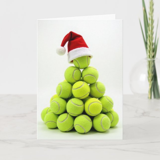 Christmas Tennis Ball Tree Card (Front)