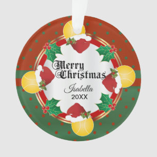 Christmas Tennis Design DIY Name Ornament