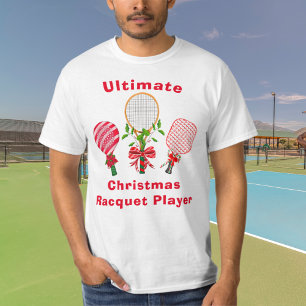 Christmas Tennis, Paddleball, Pickleball Player T-Shirt