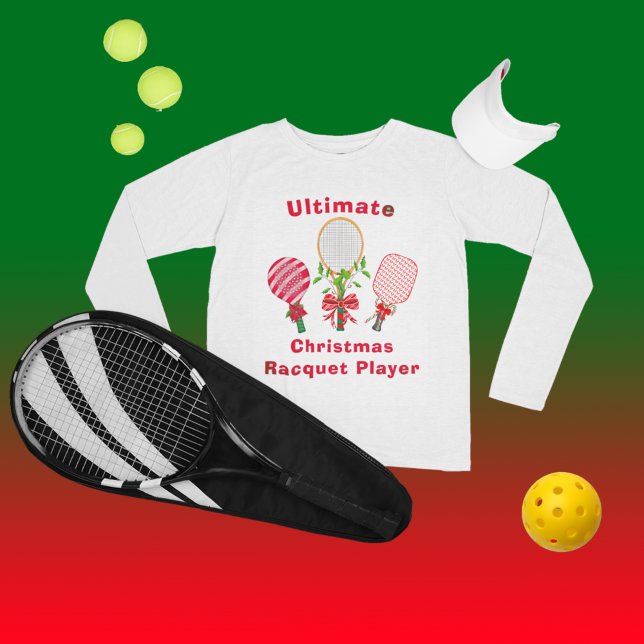 Christmas Tennis, Paddleball, Pickleball Player T-Shirt (Creator Uploaded)