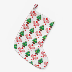 Christmas tennis pattern custom background color small christmas stocking