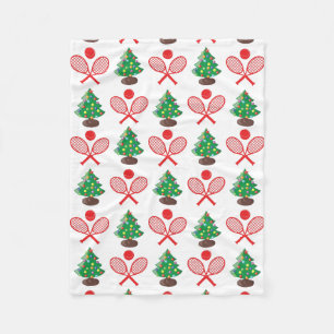 Christmas tennis pattern fleece blanket
