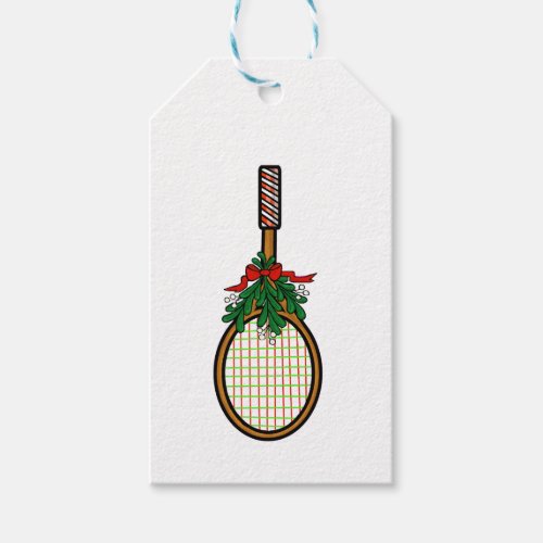 Christmas Tennis Racket Gift Tag