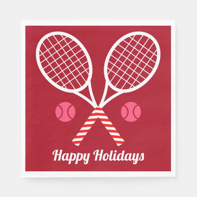 Christmas Tennis Rackets Napkins (Front)