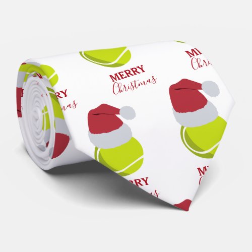 Christmas Tennis Sports Ball Holiday Neck Tie