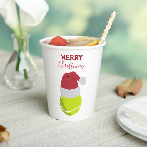 Christmas Tennis Sports Ball Holiday Paper Cups