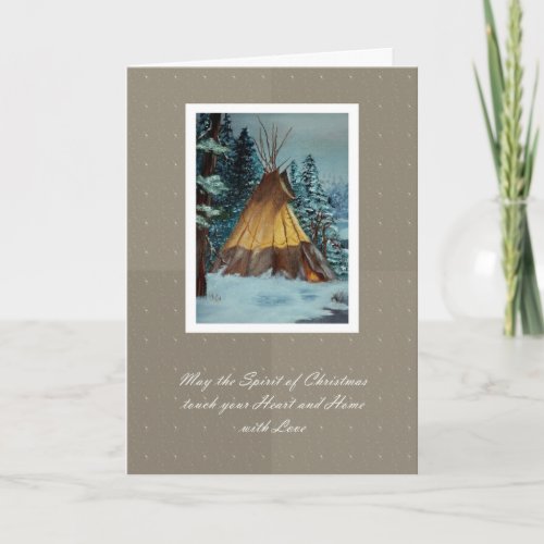 Christmas Tepee Painting Card Tipi Christmas Card