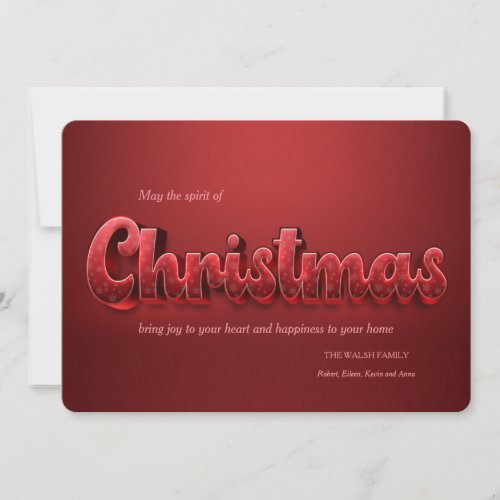 Christmas Text Affect Holiday Card