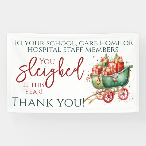 Christmas Thank You Appreciation Hospital School Banner